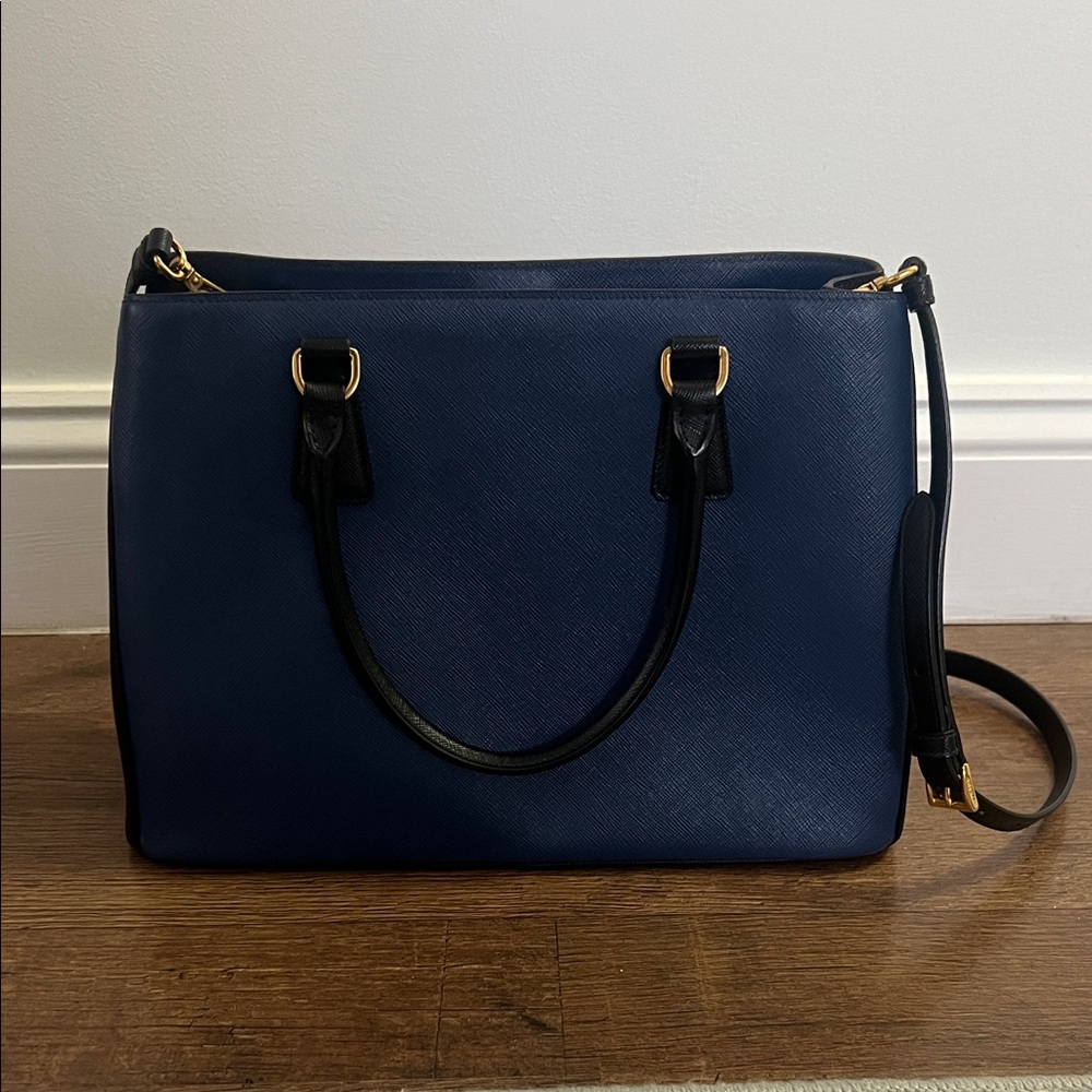 Prada Dark Blue Leather Satchel - Picture 5 of 11